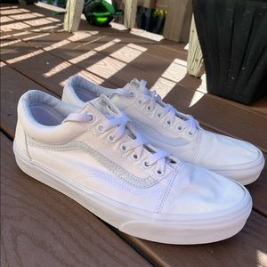 White Vans Old Skool 9.5 mens 11 womens